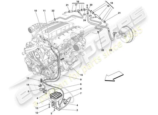 a part diagram from the Ferrari 612 parts catalogue