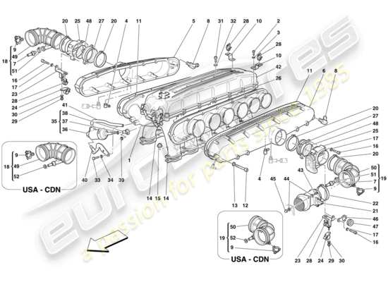 a part diagram from the Ferrari 612 parts catalogue