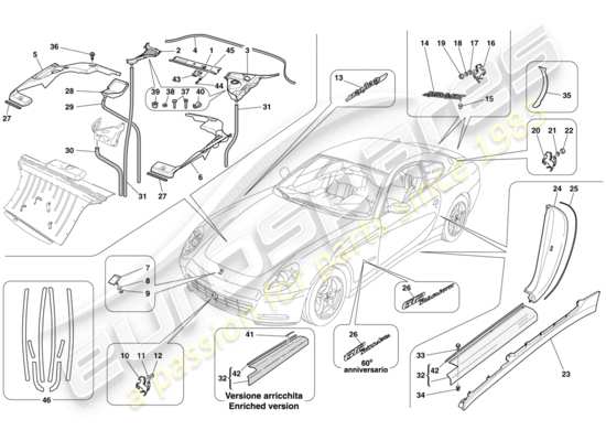 a part diagram from the Ferrari 612 parts catalogue