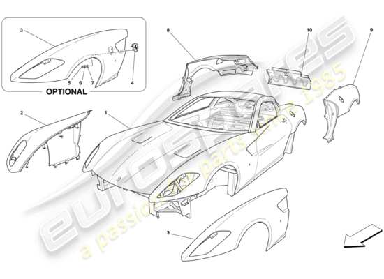 a part diagram from the Ferrari 599 parts catalogue