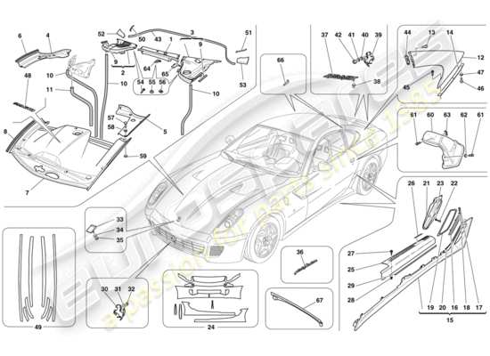 a part diagram from the Ferrari 599 parts catalogue