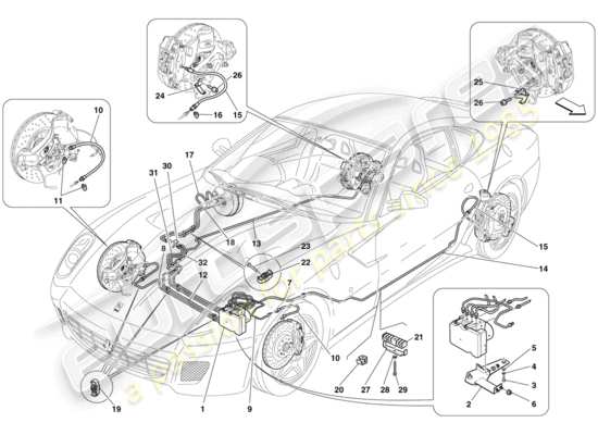 a part diagram from the Ferrari 599 parts catalogue