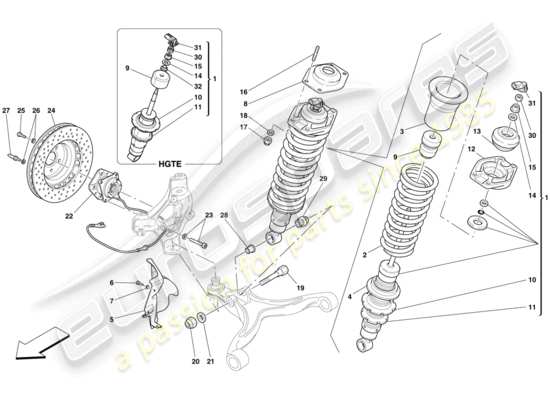 a part diagram from the Ferrari 599 parts catalogue