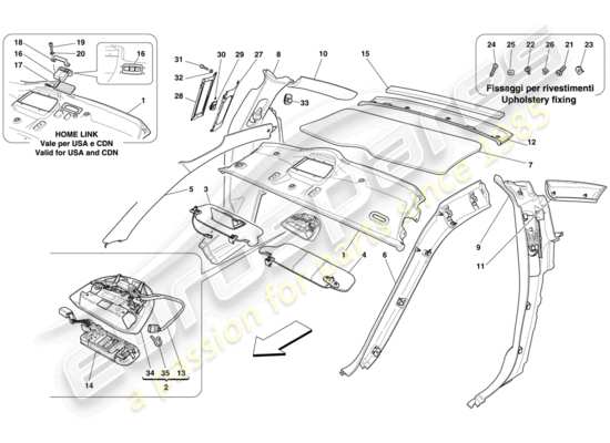 a part diagram from the Ferrari 599 parts catalogue