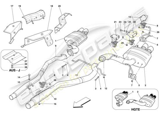 a part diagram from the Ferrari 599 parts catalogue