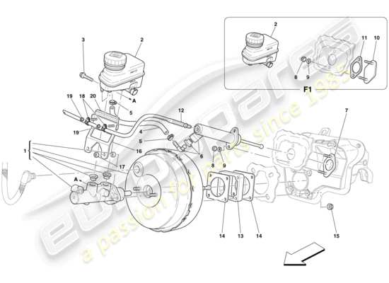 a part diagram from the Ferrari 599 parts catalogue