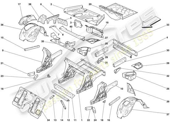 a part diagram from the Ferrari 599 parts catalogue