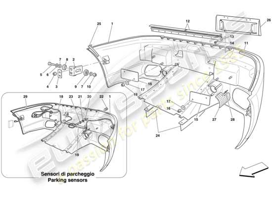 a part diagram from the Ferrari 599 parts catalogue