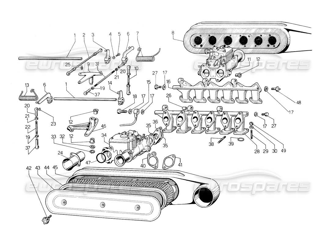 Lamborghini Countach 5000 S (1984) fuel system Parts Diagram
