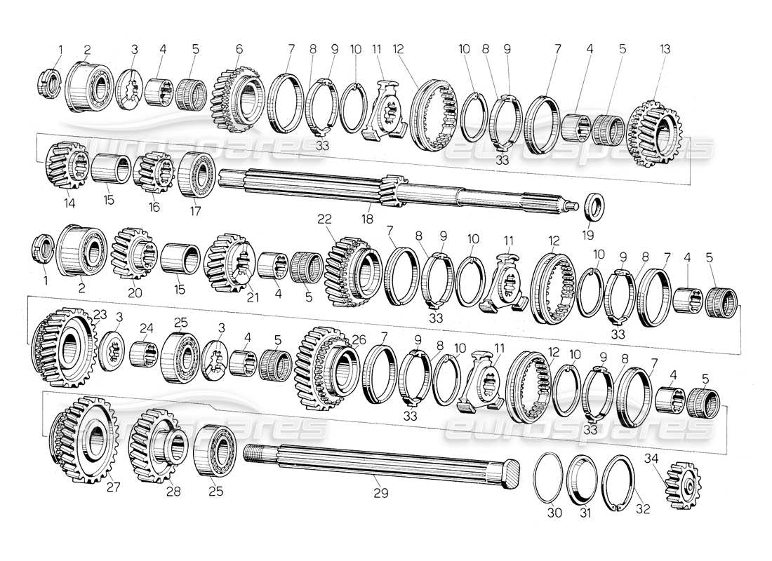 Lamborghini Countach 5000 S (1984) GEARBOX Parts Diagram