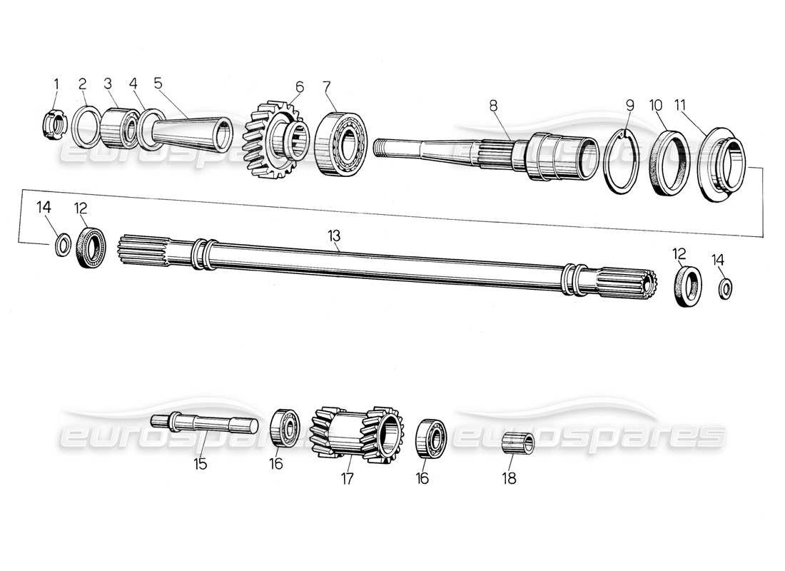 Lamborghini Countach 5000 S (1984) GEARBOX Parts Diagram