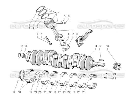 a part diagram from the Lamborghini Countach parts catalogue