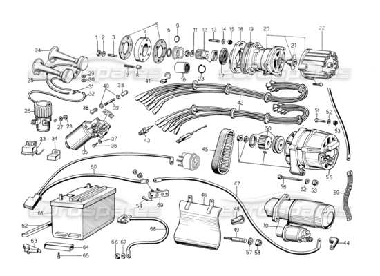 a part diagram from the Lamborghini Countach 5000 S (1984) parts catalogue