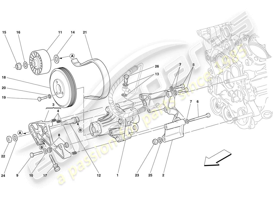 Ferrari 612 Sessanta (Europe) POWER STEERING PUMP Part Diagram