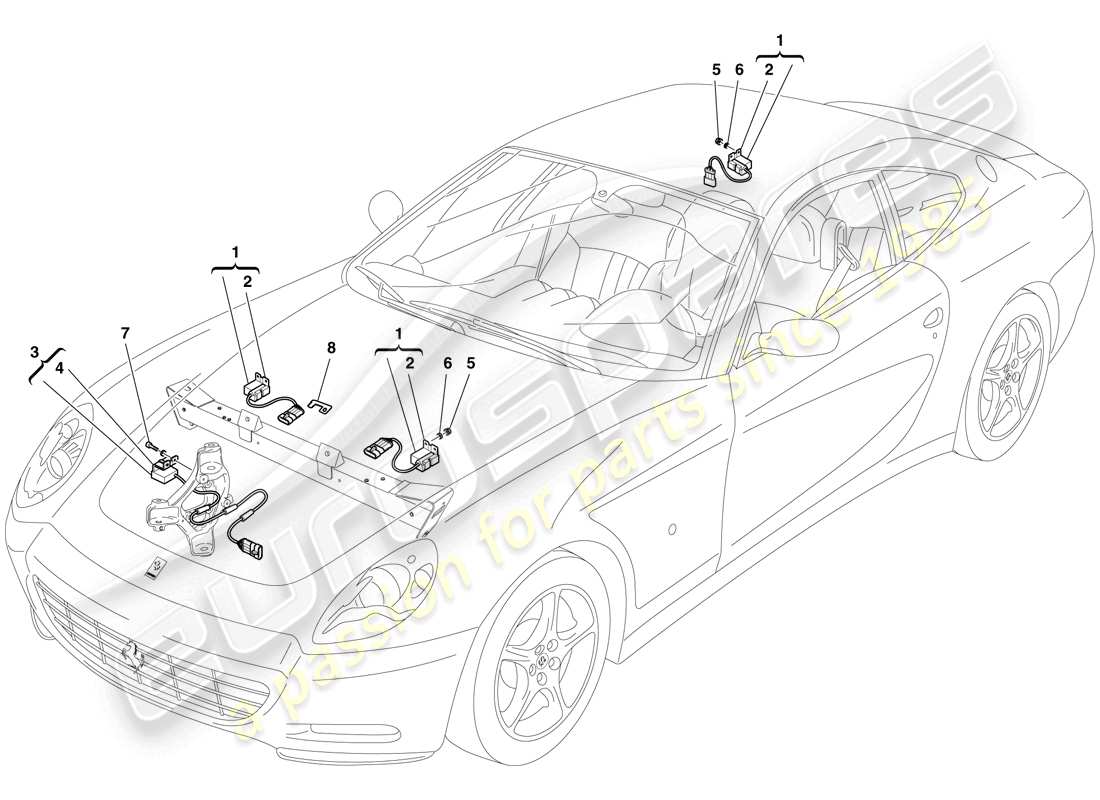 Ferrari 612 Sessanta (Europe) Acceleration Sensors Part Diagram