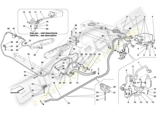 a part diagram from the Ferrari 612 parts catalogue