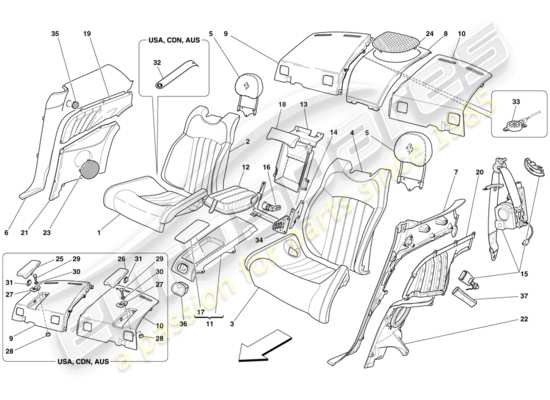 a part diagram from the Ferrari 612 parts catalogue