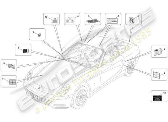 a part diagram from the Ferrari 612 parts catalogue