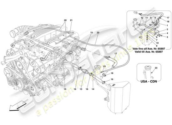 a part diagram from the Ferrari 612 parts catalogue