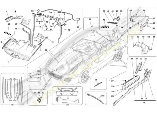 a part diagram from the Ferrari 599 parts catalogue