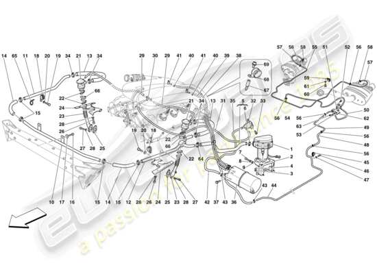 a part diagram from the Ferrari 599 parts catalogue