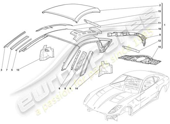 a part diagram from the Ferrari 599 parts catalogue