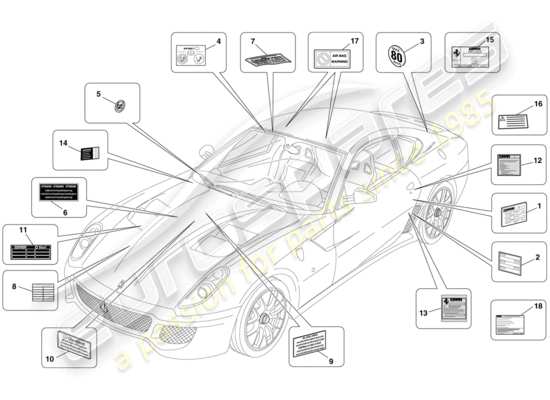 a part diagram from the Ferrari 599 parts catalogue