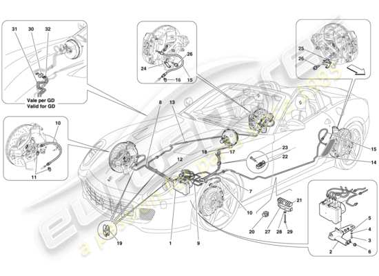 a part diagram from the Ferrari 599 parts catalogue