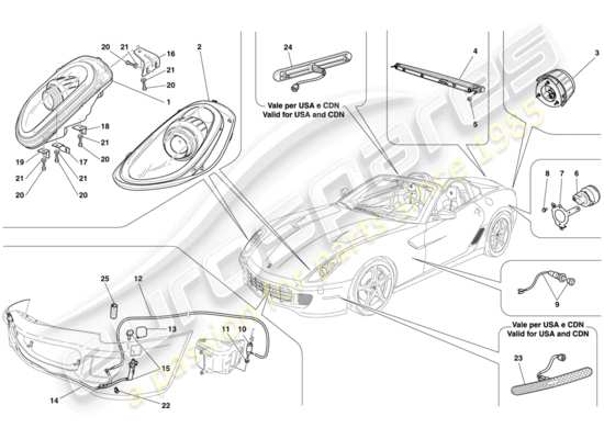 a part diagram from the Ferrari 599 parts catalogue