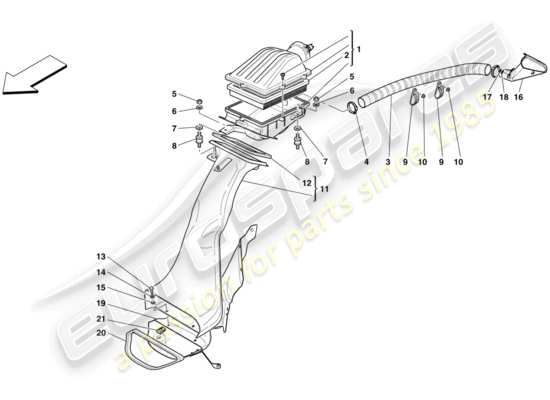 a part diagram from the Ferrari 599 parts catalogue