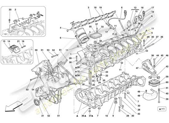 a part diagram from the Ferrari 599 parts catalogue