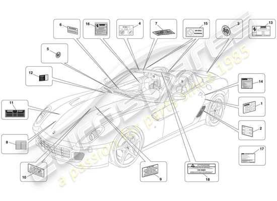 a part diagram from the Ferrari 599 parts catalogue