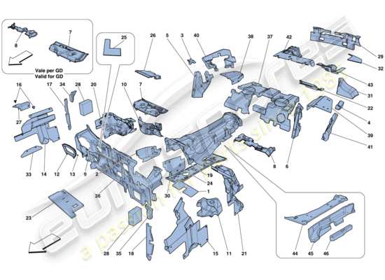 a part diagram from the Ferrari F12 parts catalogue