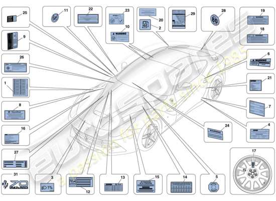 a part diagram from the Ferrari F12 parts catalogue