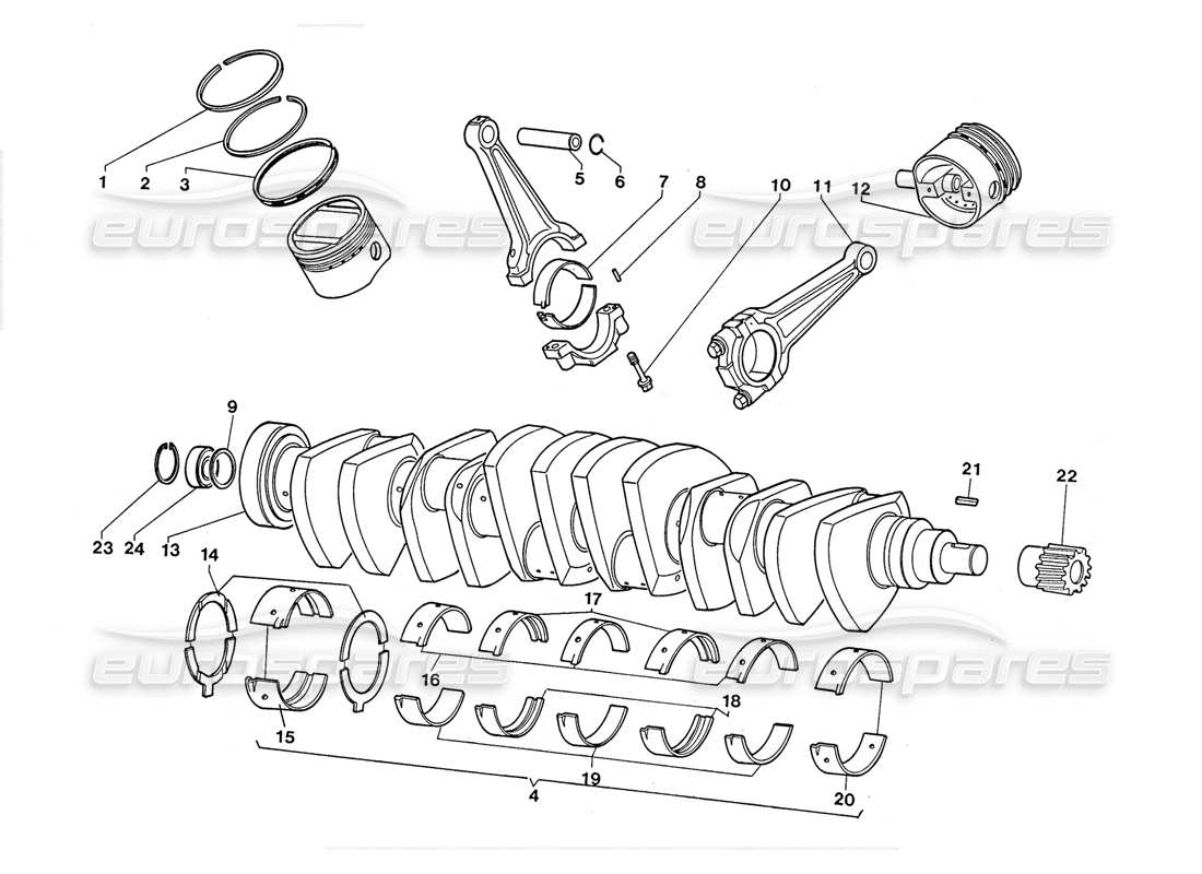 Lamborghini LM002 (1988) crankshaft Parts Diagram