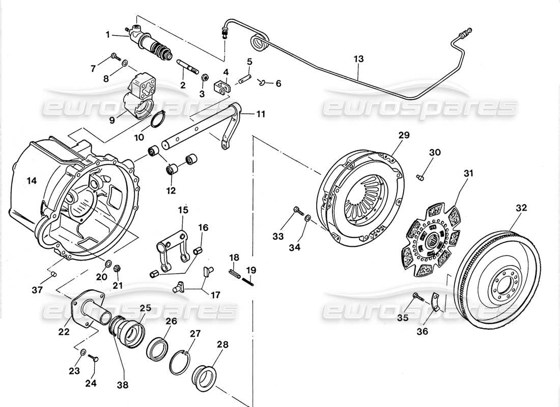 Lamborghini LM002 (1988) clutch Parts Diagram