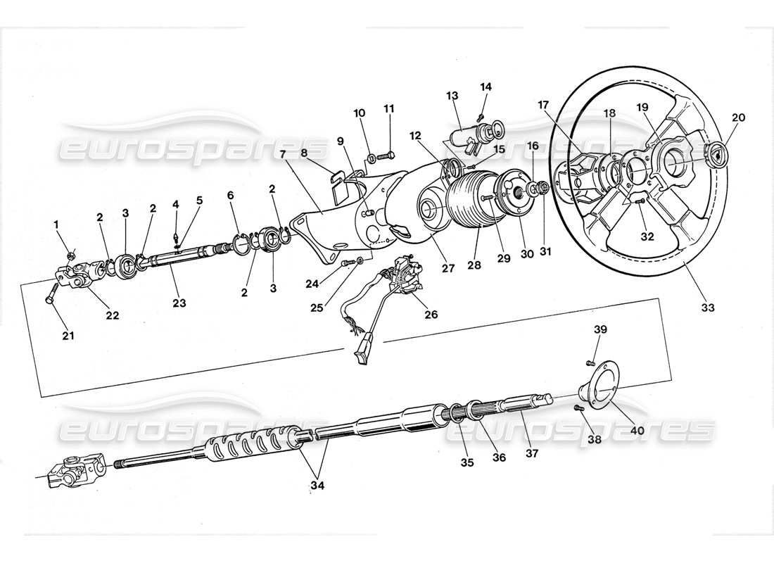 Lamborghini LM002 (1988) Steering Controls Parts Diagram