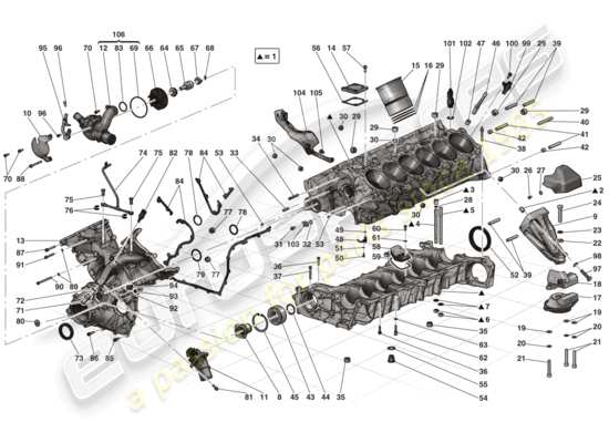 a part diagram from the Ferrari LaFerrari parts catalogue