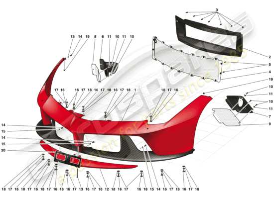 a part diagram from the Ferrari LaFerrari parts catalogue