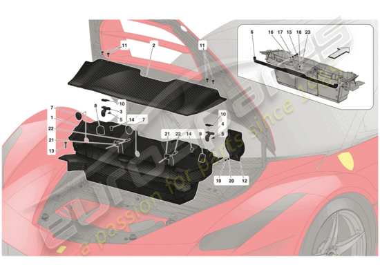 a part diagram from the Ferrari LaFerrari parts catalogue