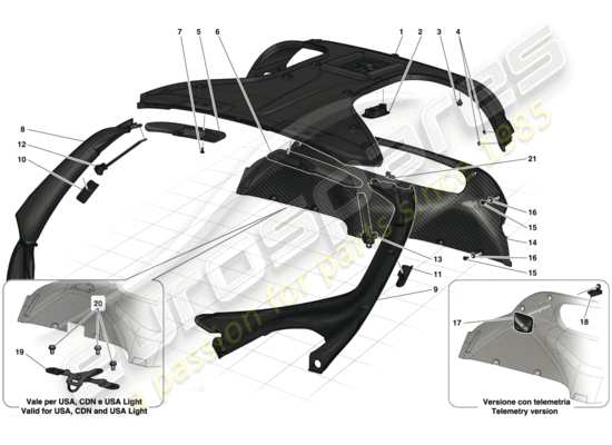 a part diagram from the Ferrari LaFerrari parts catalogue