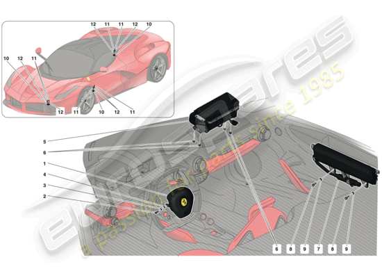 a part diagram from the Ferrari LaFerrari parts catalogue