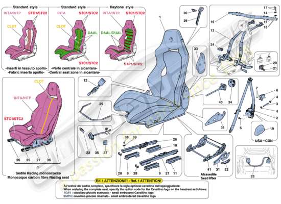 a part diagram from the Ferrari F12 parts catalogue