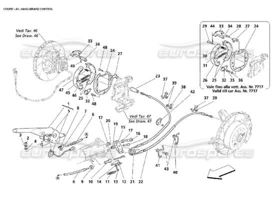 a part diagram from the Maserati 4200 parts catalogue