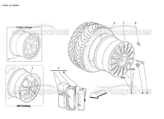 a part diagram from the Maserati 4200 parts catalogue