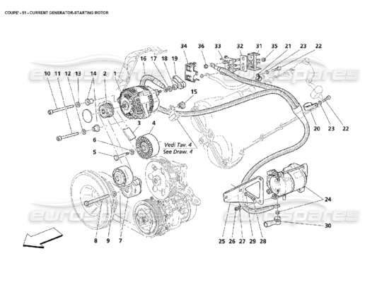 a part diagram from the Maserati 4200 parts catalogue