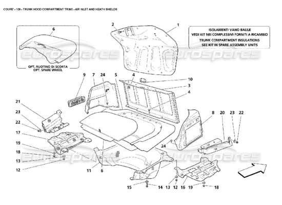 a part diagram from the Maserati 4200 parts catalogue