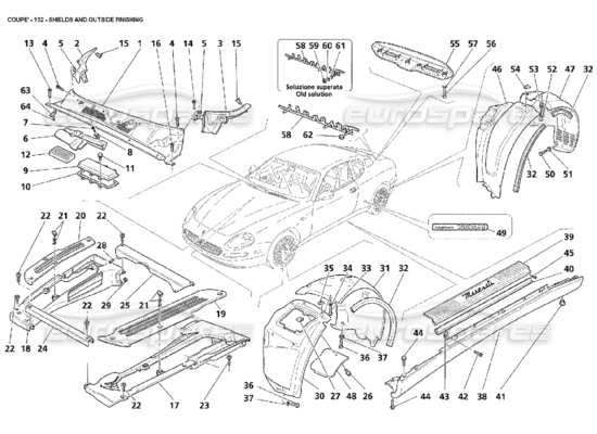 a part diagram from the Maserati 4200 parts catalogue