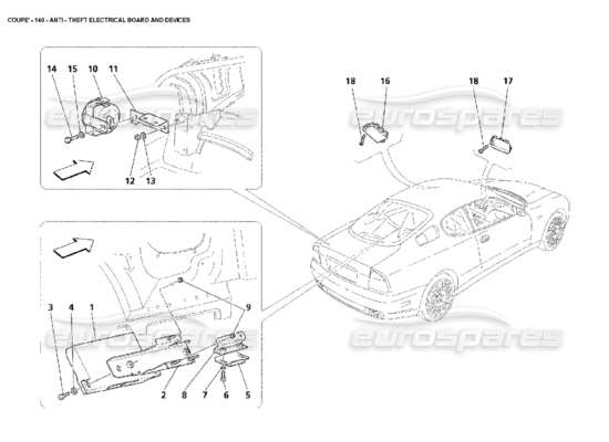 a part diagram from the Maserati 4200 parts catalogue