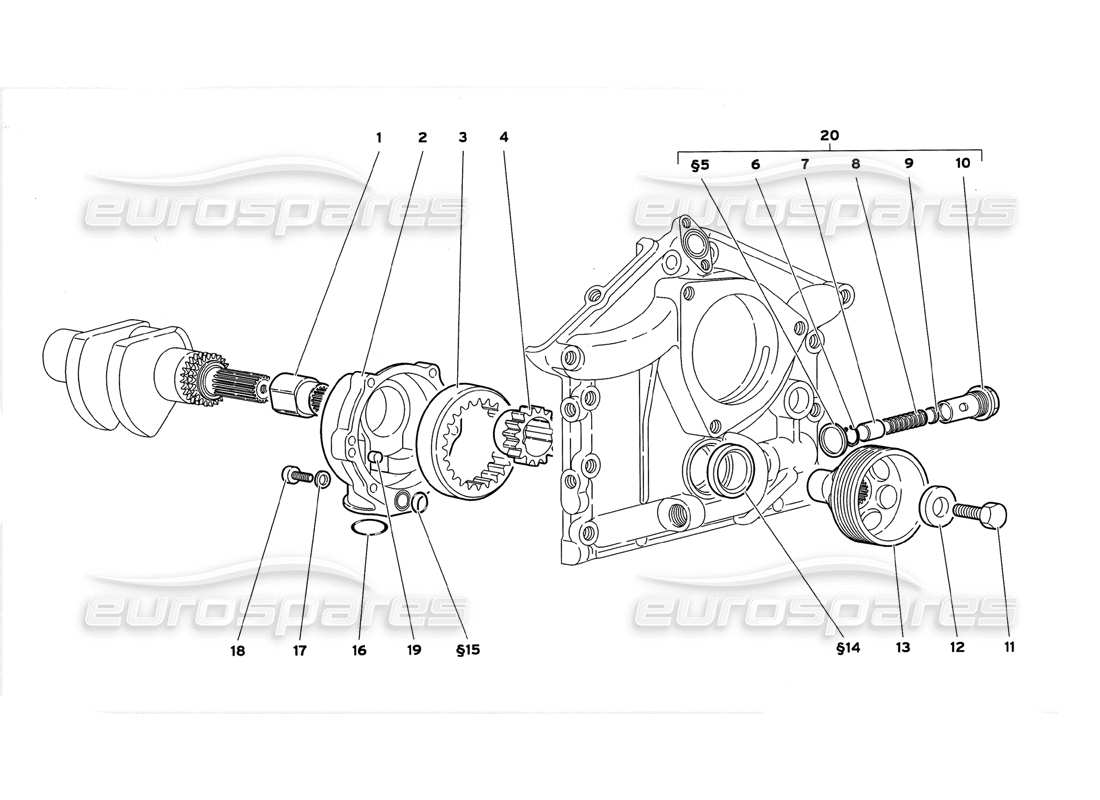 Lamborghini Diablo GT (1999) Engine Oil Pump Parts Diagram